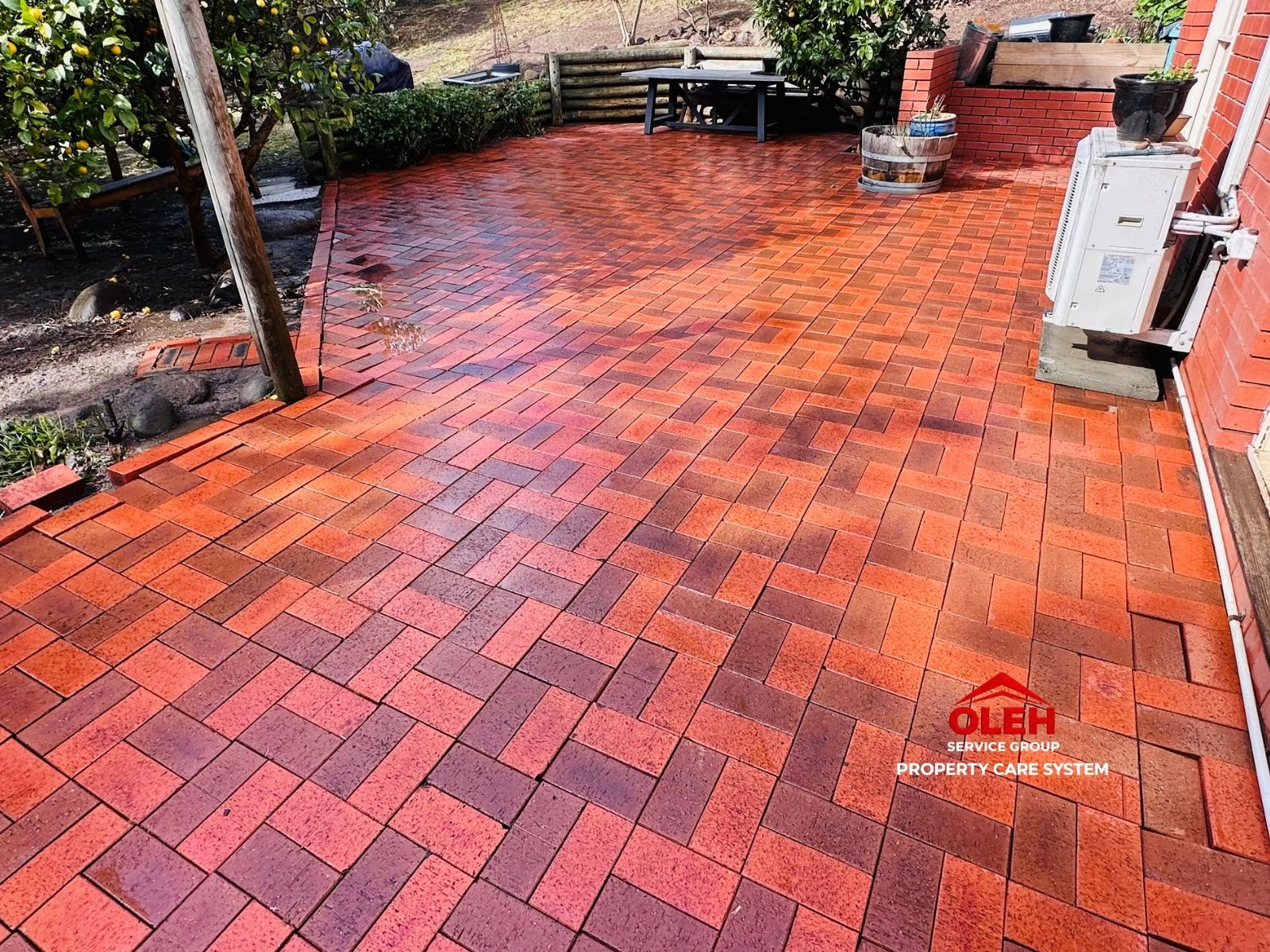 Cleaned exterior hard-surface area at a Hobart property