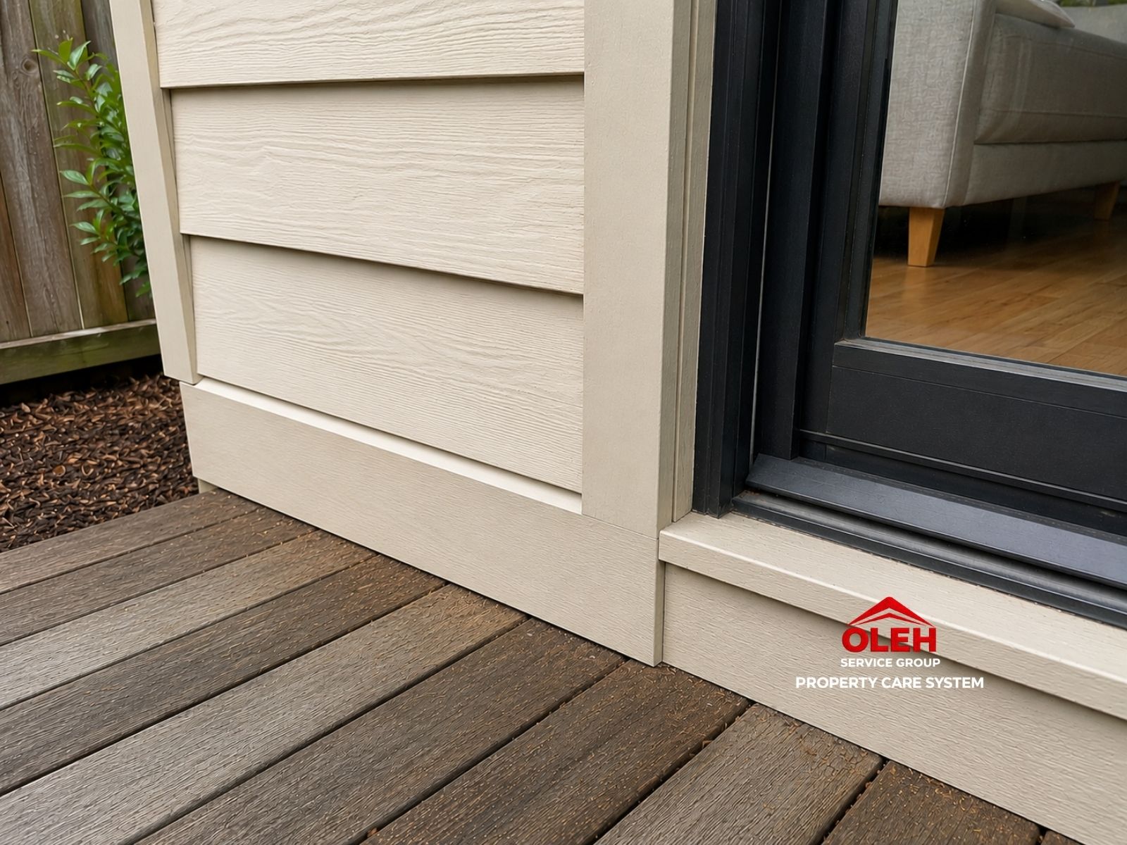 Exterior timber door frame after repair in Hobart