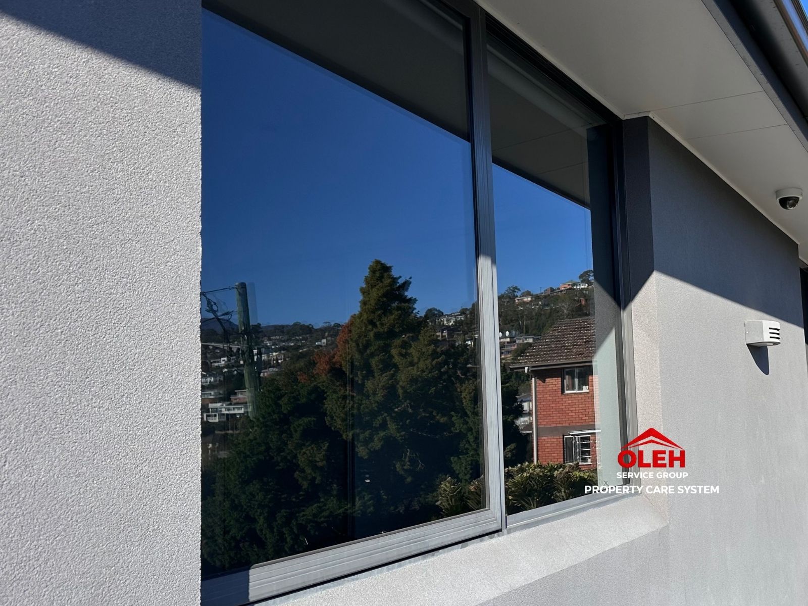 Interior window frames sills and tracks being cleaned in a Hobart property