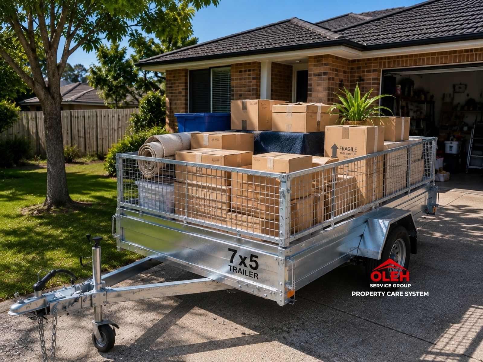 Moving trailer hire for household items boxes Hobart Kingston